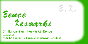 bence kesmarki business card